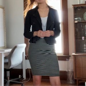 Black and White Pencil Skirt